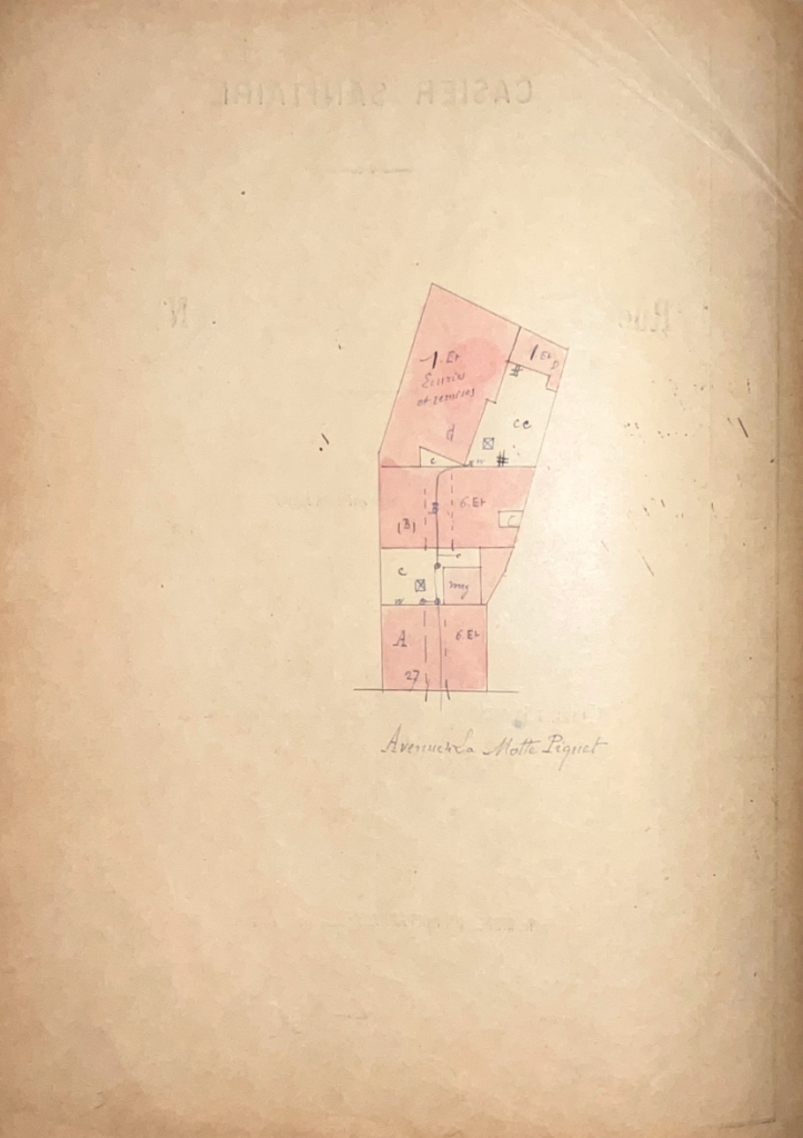 Document d’archive ancien représentant l’organisation historique d’une parcelle parisienne